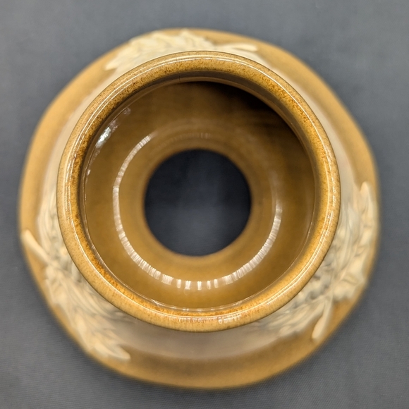 Yankee Candle Ceramic Tan & Brown Leaves Fall Autumn Small Candle Topper - Picture 4 of 9